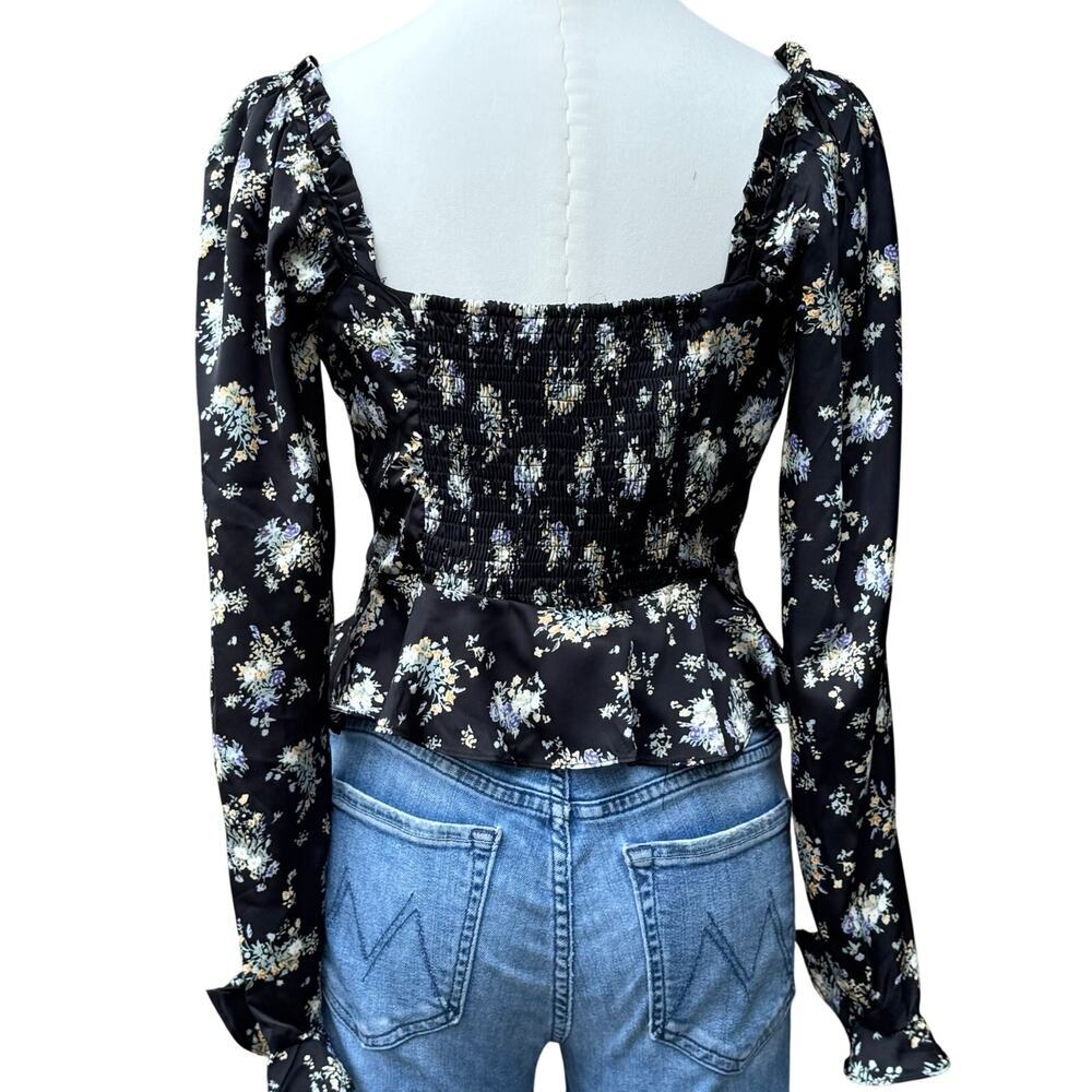 ASTR Floral Corset Peplum Top NWT Medium Cottagecore Bustier Blouse Wm's Medium - Picture 6 of 10